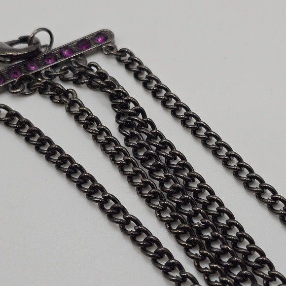 Whimsigoth‎ Statement Necklace Gunmetal Rhinestones Peacock Fashion Jewelry - Picture 5 of 12